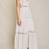 Sunbeam Eyelet Lave Inset Tiered Maxi Dress - MTT Collective