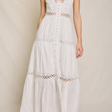 Sunbeam Eyelet Lave Inset Tiered Maxi Dress - MTT Collective