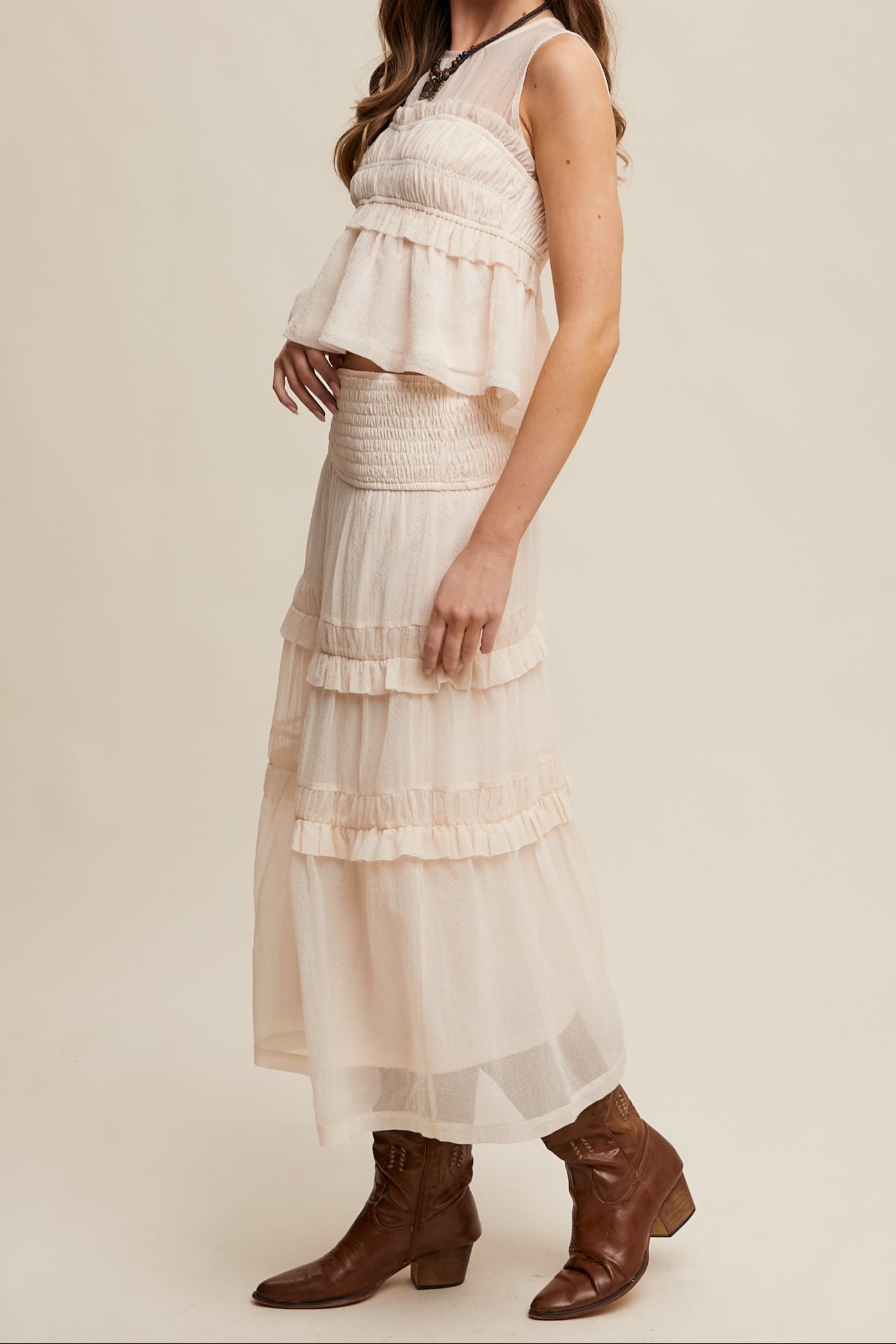Susie Smocked Ruffle Tiered Skirt - MTT Collective