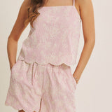 Sweet Summer Scallop Hem Embroidered Stripe Tank - MTT Collective