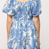 Tallulah Tropical Print Shirred Waist Dress - MTT Collective
