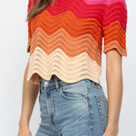 Tammy Color Block Scalloped Hem Top - MTT Collective