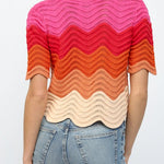 Tammy Color Block Scalloped Hem Top - MTT Collective