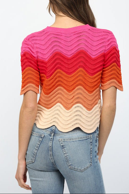 Tammy Color Block Scalloped Hem Top - MTT Collective