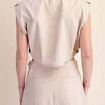 Teresa Lapel Collar Sleeveless Crop Jacket - MTT Collective
