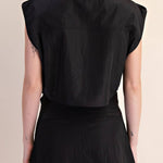 Teresa Lapel Collar Sleeveless Crop Jacket - MTT Collective