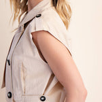 Teresa Lapel Collar Sleeveless Crop Jacket - MTT Collective