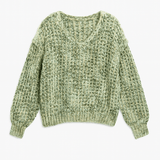 Tessa Lurex Knit V - Neck Sweater - MTT Collective