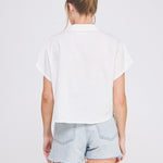 Textured Criss - Cross Collared Blouse - MTT Collective