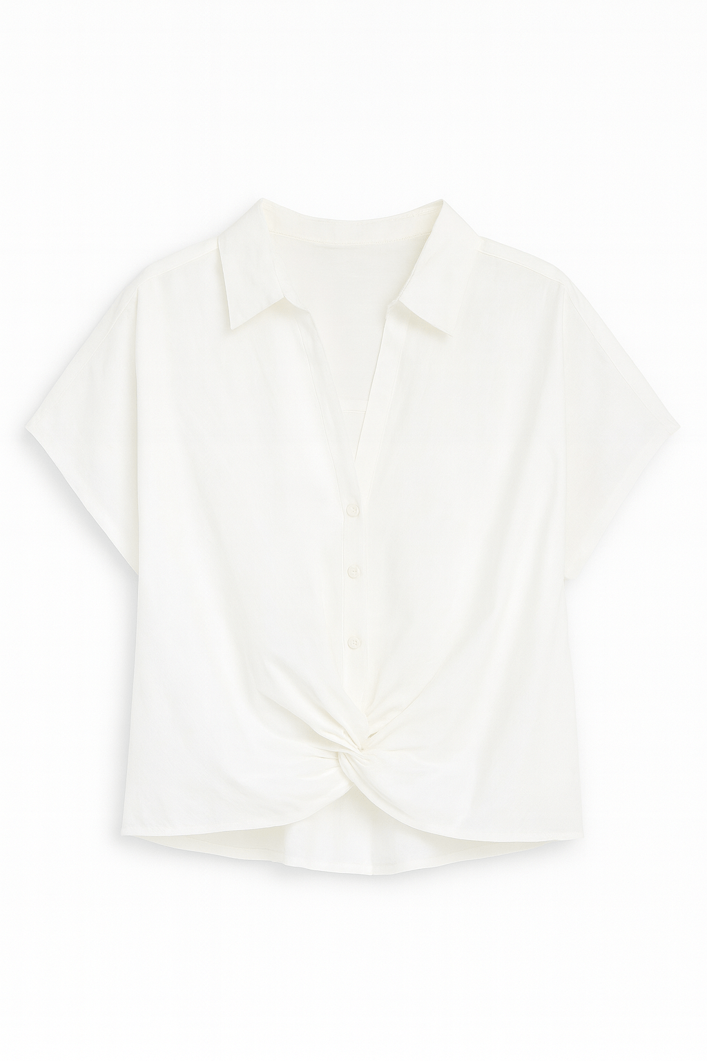 Textured Criss - Cross Collared Blouse - MTT Collective