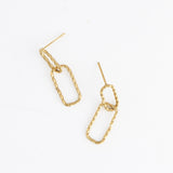 Textured Oval Link Stud Earrings - MTT Collective