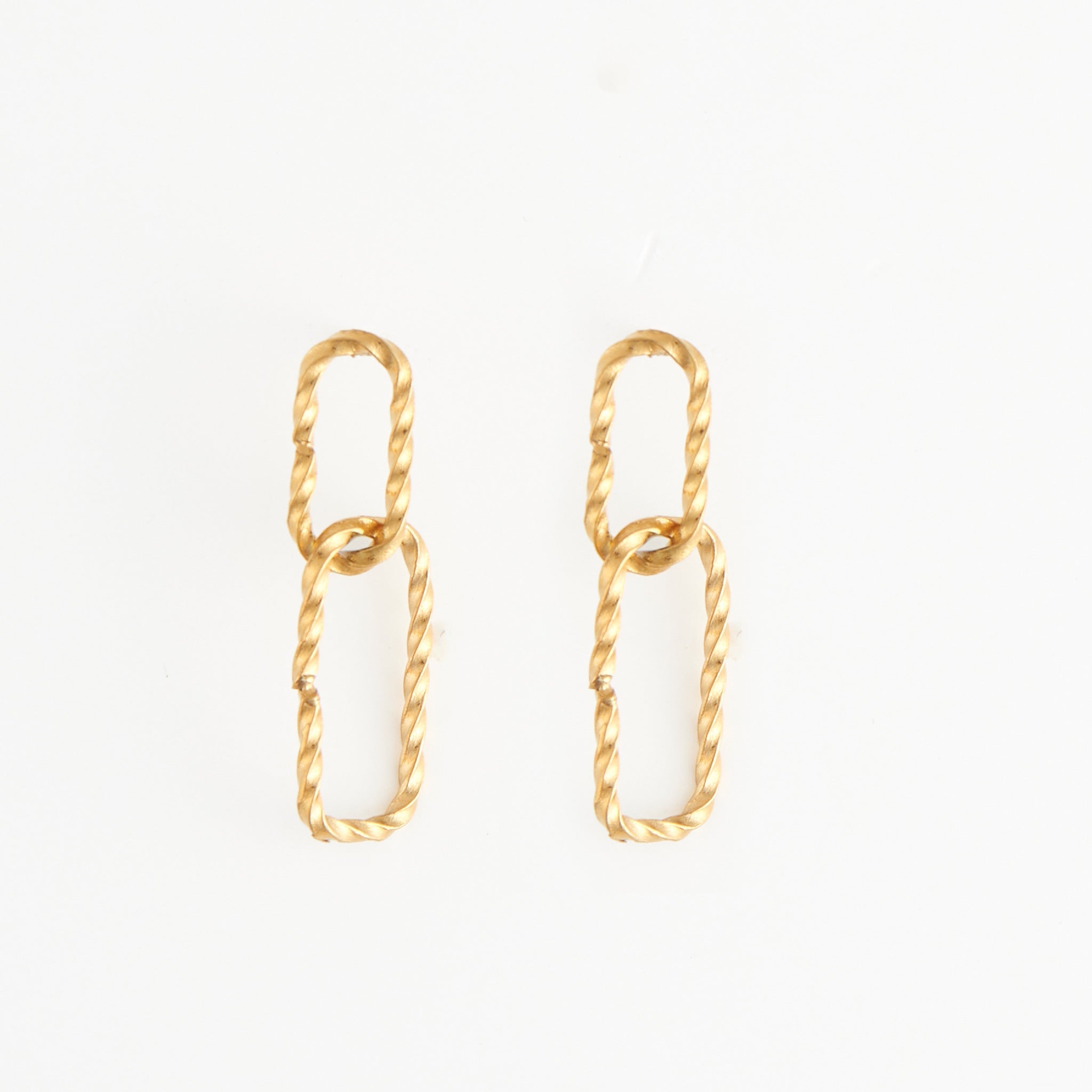 Textured Oval Link Stud Earrings - MTT Collective