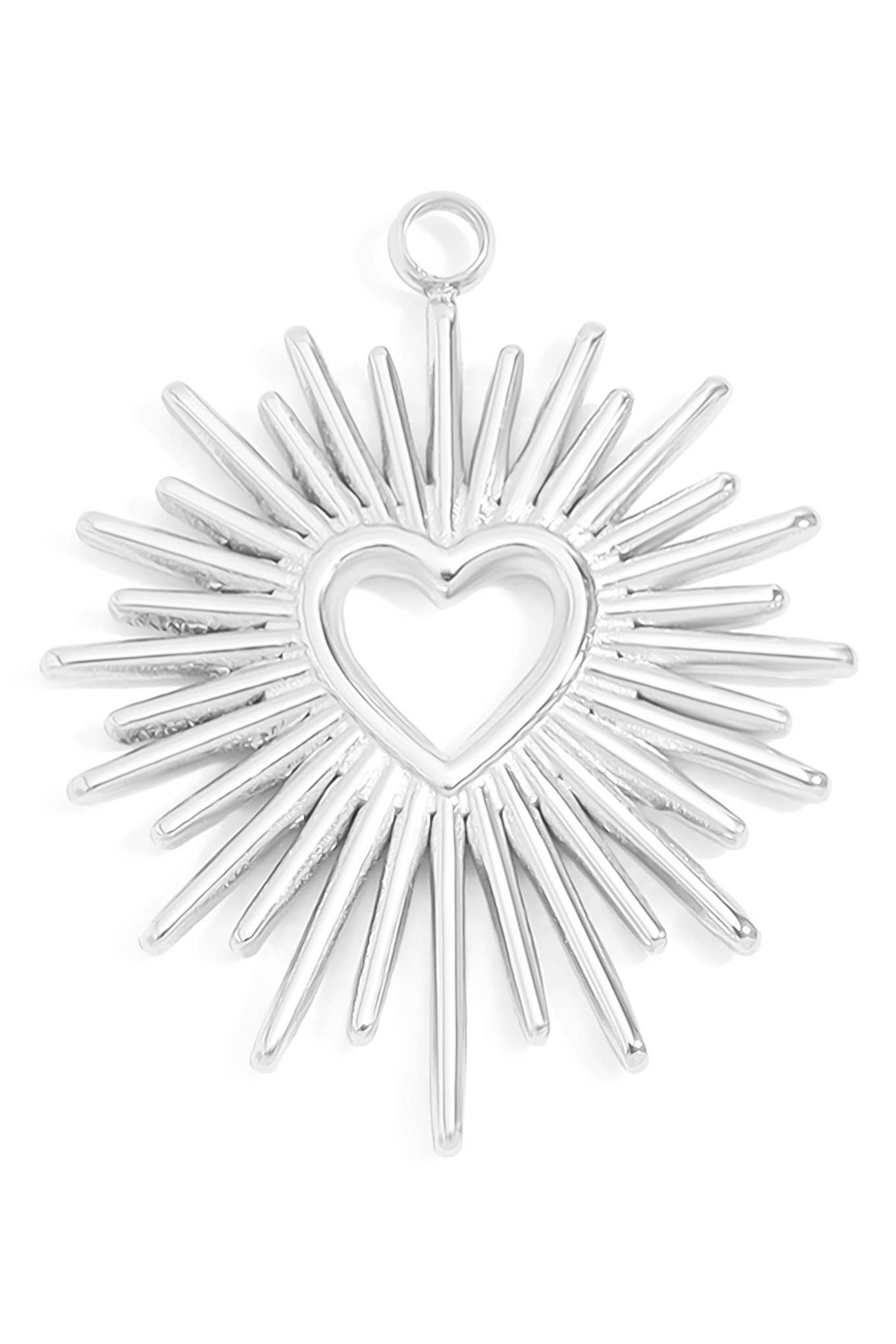 Textured Sunburst Heart Charm - MTT Collective
