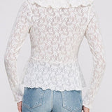 The Adeline Romantic Lace Ruffle Blouse - MTT Collective