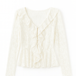 The Adeline Romantic Lace Ruffle Blouse - MTT Collective