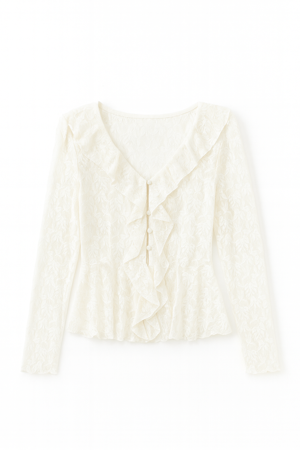 The Adeline Romantic Lace Ruffle Blouse - MTT Collective