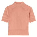 The Brielle Ribbed Mock - Neck Elbow Sleeve Top - MTT Collective