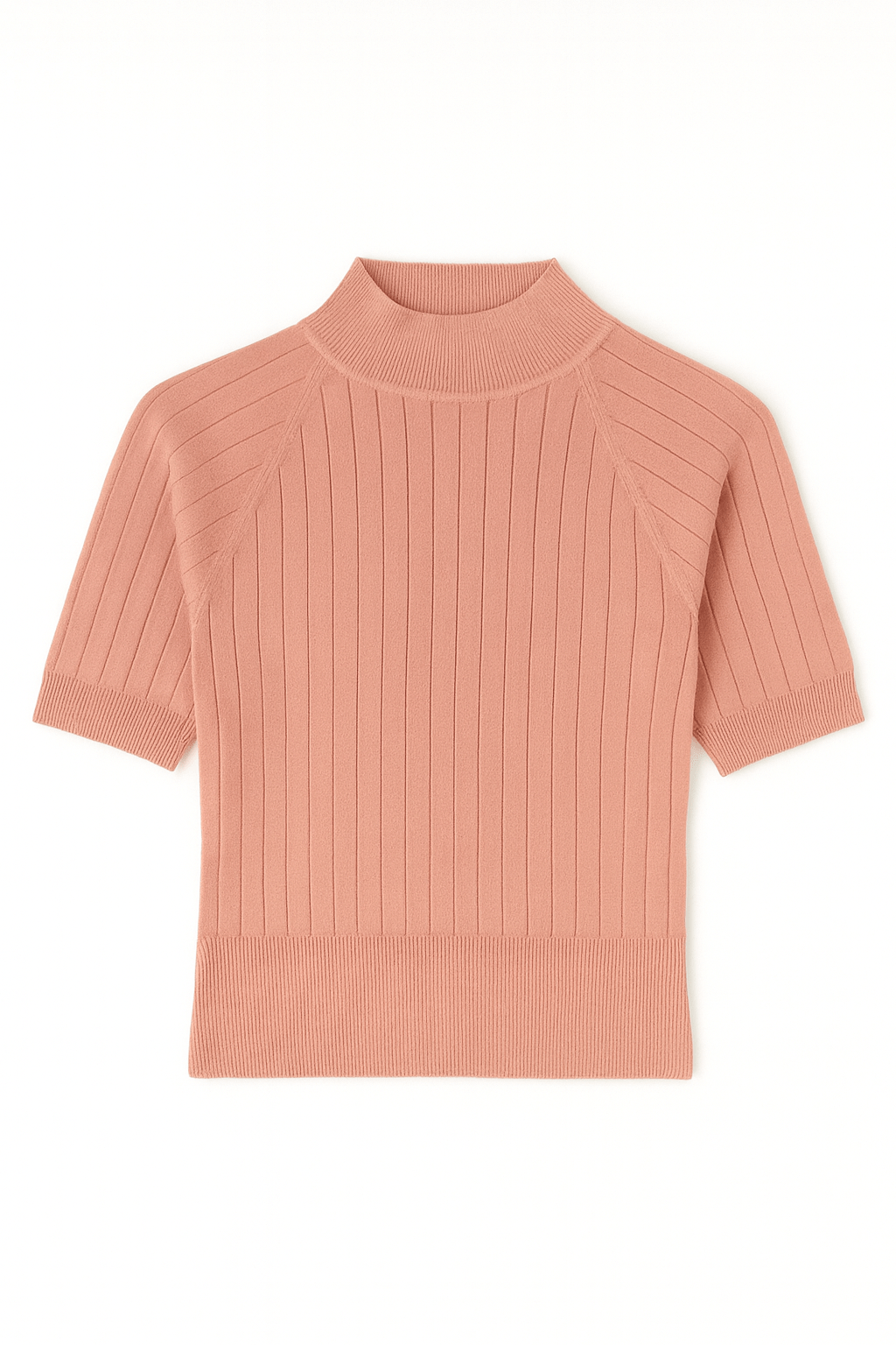 The Brielle Ribbed Mock - Neck Elbow Sleeve Top - MTT Collective