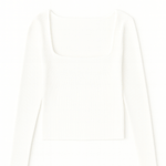 The Camille Square - Neck Rib Knit Pullover - MTT Collective