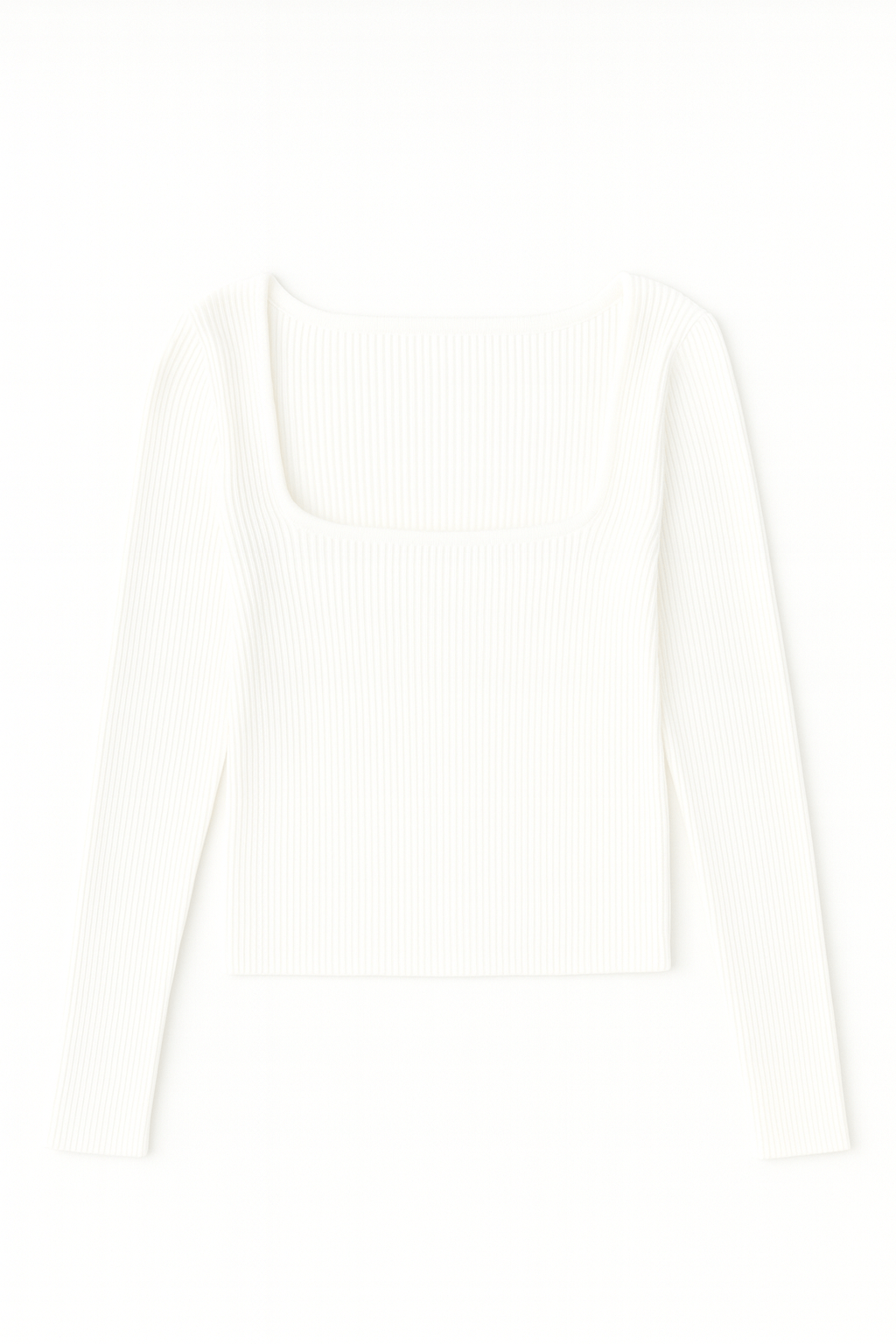 The Camille Square - Neck Rib Knit Pullover - MTT Collective