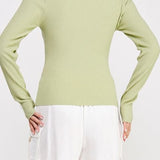 The Camille Square - Neck Rib Knit Pullover - MTT Collective