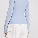 The Camille Square - Neck Rib Knit Pullover - MTT Collective
