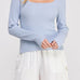 The Camille Square - Neck Rib Knit Pullover - MTT Collective