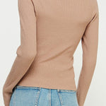 The Camille Square - Neck Rib Knit Pullover - MTT Collective