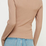 The Camille Square - Neck Rib Knit Pullover - MTT Collective