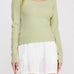 The Camille Square - Neck Rib Knit Pullover - MTT Collective