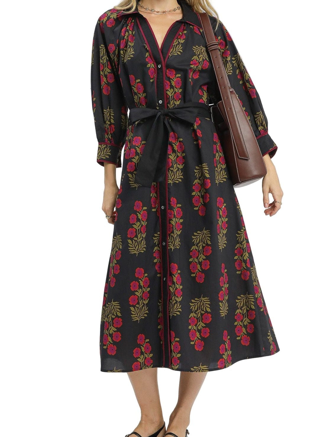 The Celeste Floral Shirt Dress - MTT Collective