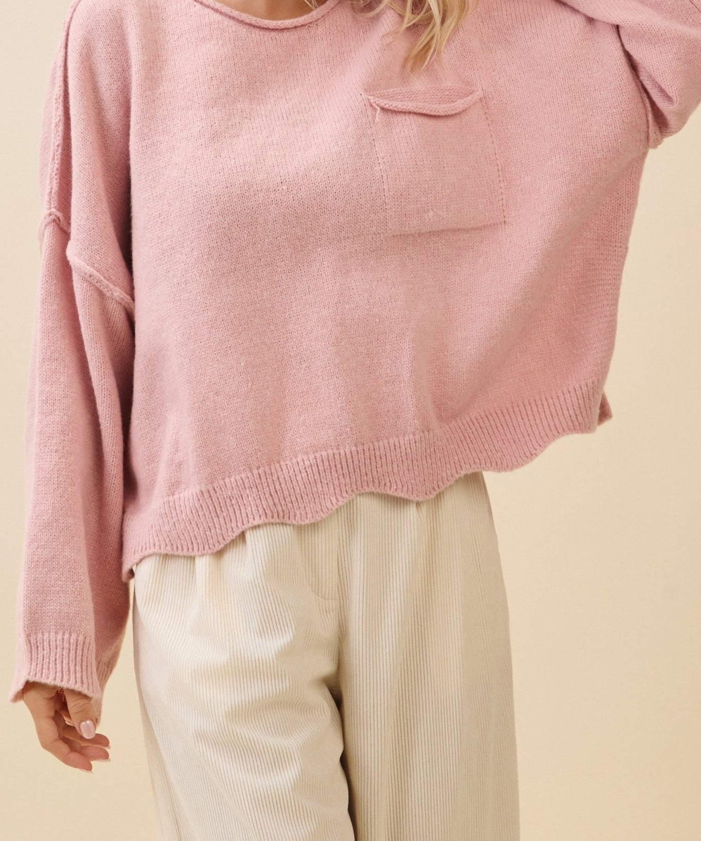 The Clara Scallop Pocket Sweater - MTT Collective