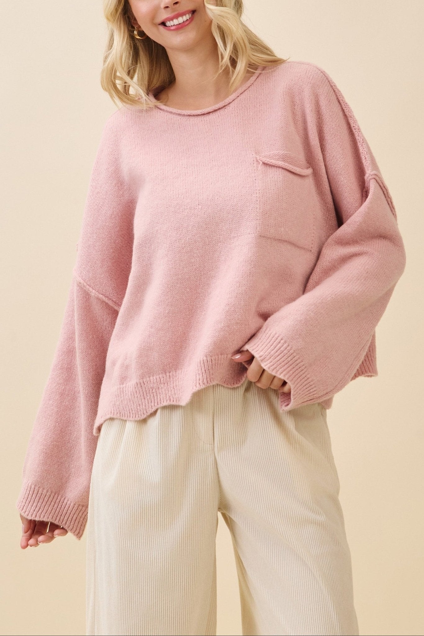 The Clara Scallop Pocket Sweater - MTT Collective