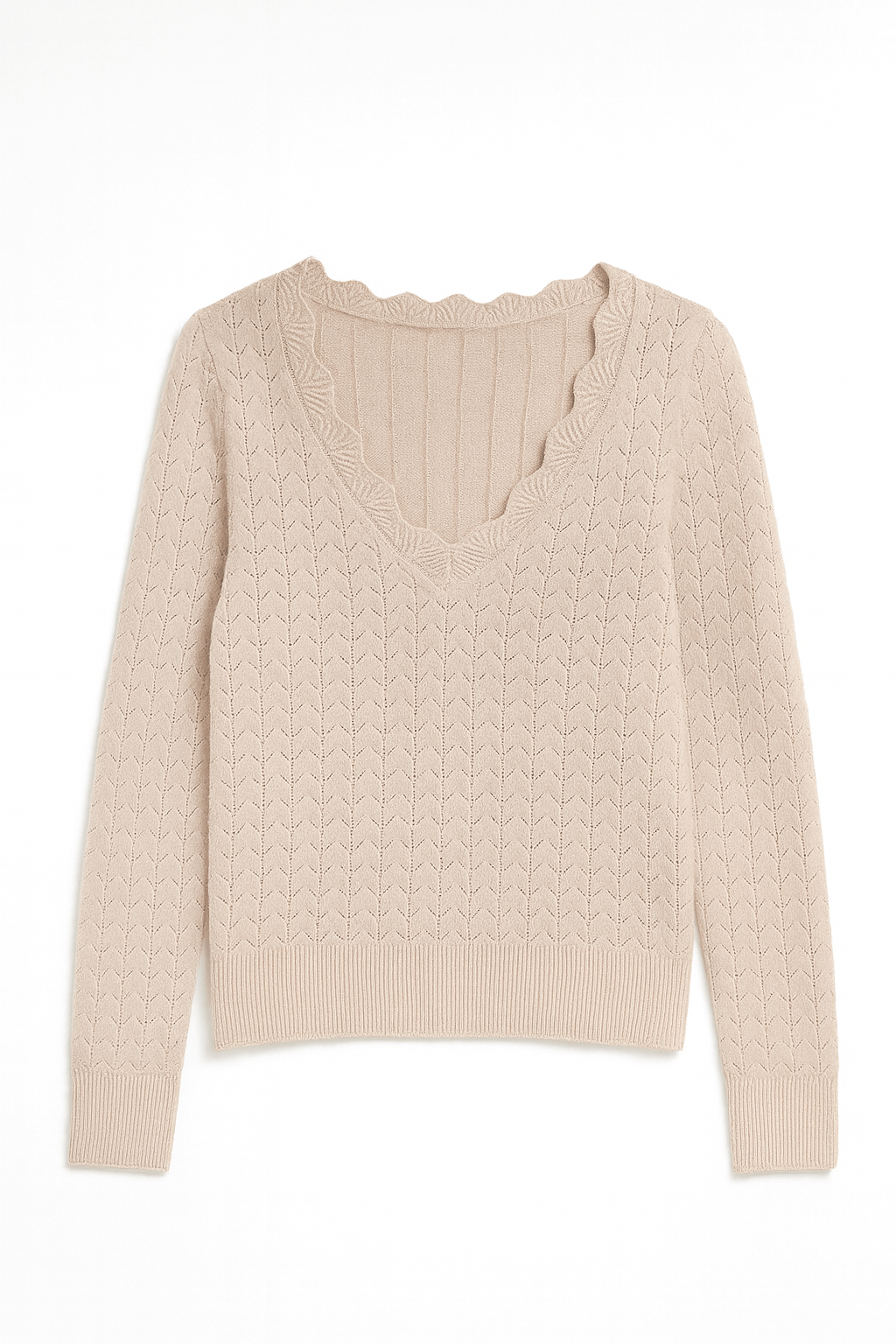The Delaney Scallop Pointelle Sweater - MTT Collective