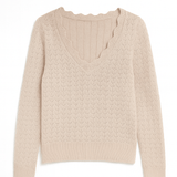 The Delaney Scallop Pointelle Sweater - MTT Collective