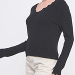 The Delaney Scallop Pointelle Sweater - MTT Collective