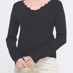 The Delaney Scallop Pointelle Sweater - MTT Collective