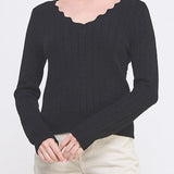 The Delaney Scallop Pointelle Sweater - MTT Collective