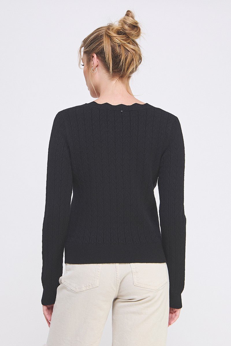 The Delaney Scallop Pointelle Sweater - MTT Collective