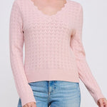 The Delaney Scallop Pointelle Sweater - MTT Collective