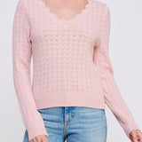 The Delaney Scallop Pointelle Sweater - MTT Collective