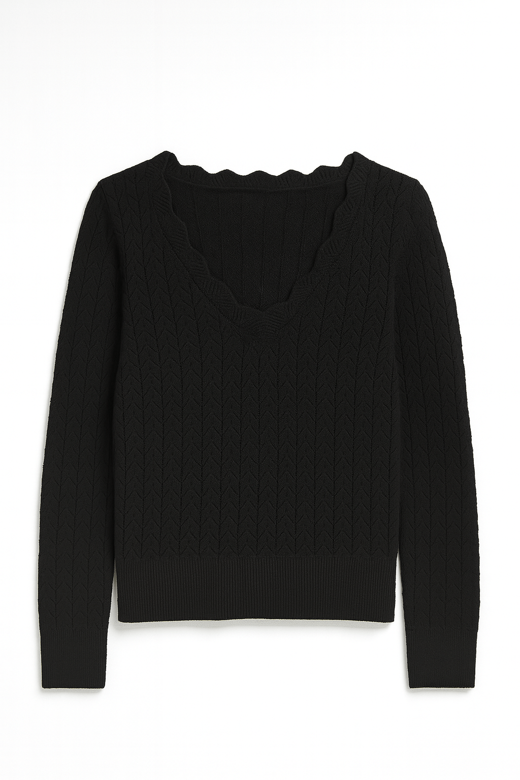 The Delaney Scallop Pointelle Sweater - MTT Collective