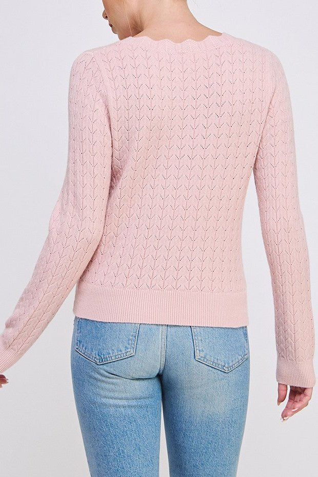 The Delaney Scallop Pointelle Sweater - MTT Collective
