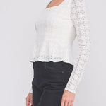 The Elowen Lace Square - Neck Peplum Top - MTT Collective