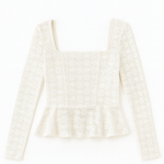 The Elowen Lace Square - Neck Peplum Top - MTT Collective