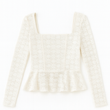 The Elowen Lace Square - Neck Peplum Top - MTT Collective