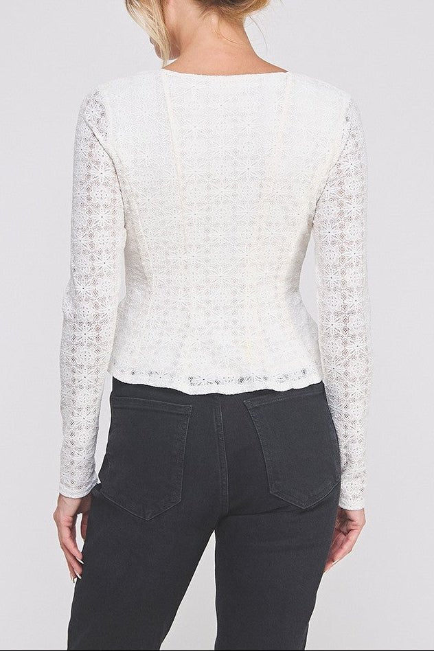 The Elowen Lace Square - Neck Peplum Top - MTT Collective