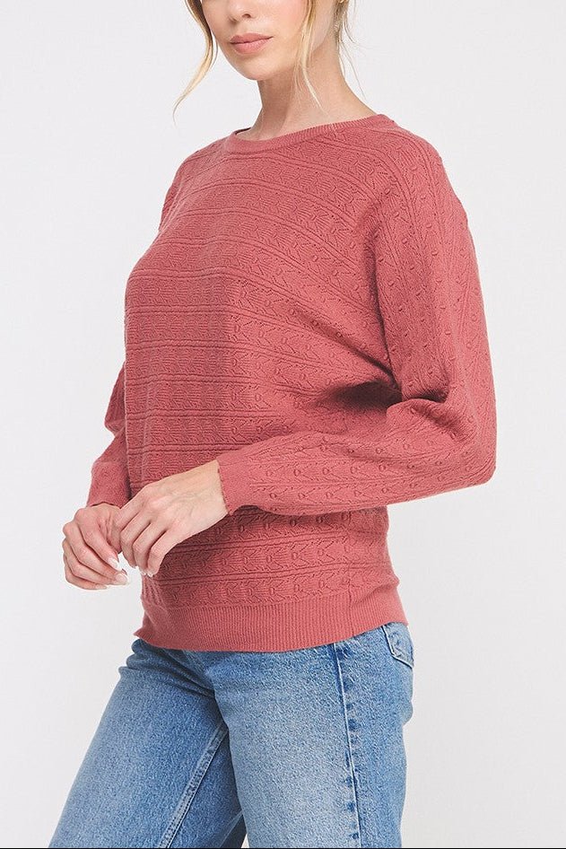 The Emilia Pointelle Dolman Sweater - MTT Collective