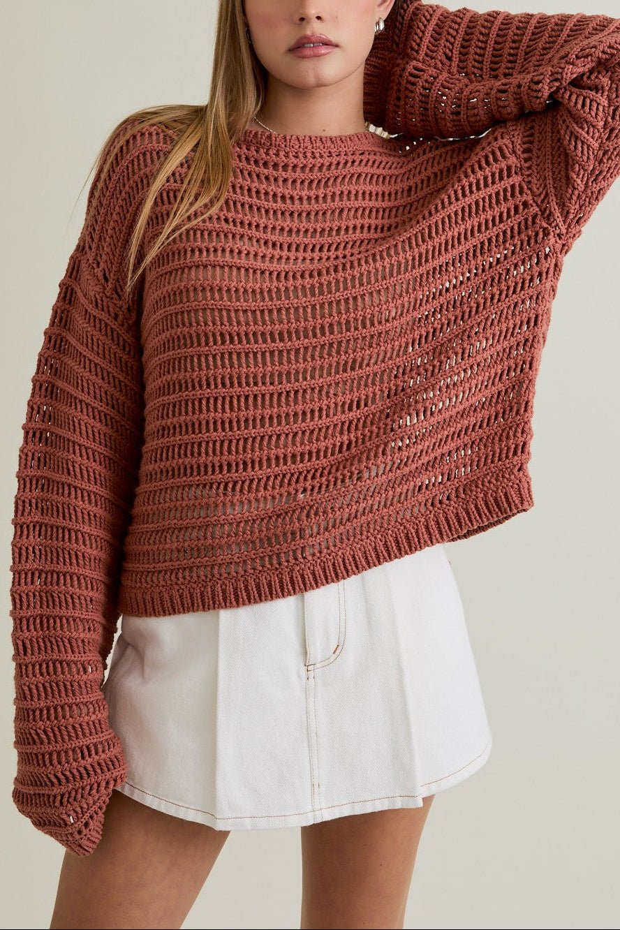 The Isla Open Knit Sweater - MTT Collective