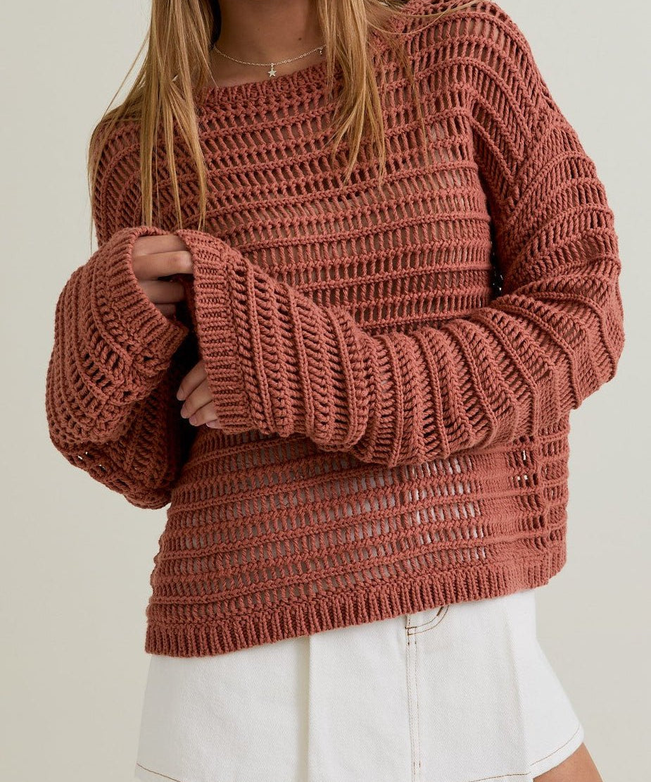 The Isla Open Knit Sweater - MTT Collective